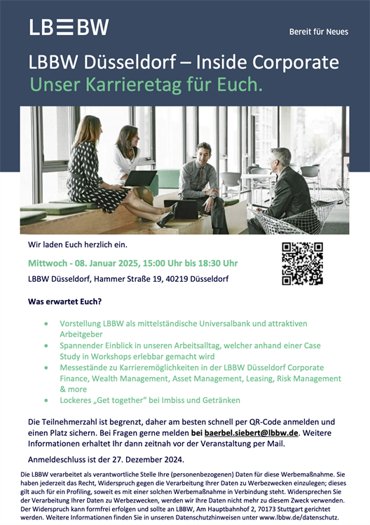 Karrieretag 08.01.2025 LBBW Düsseldorf